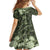 Pacific Beauty Girl Family Matching Off Shoulder Short Dress and Hawaiian Shirt Green Polyneisan Tribal Vintage Motif