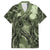 Pacific Beauty Girl Family Matching Summer Maxi Dress and Hawaiian Shirt Green Polyneisan Tribal Vintage Motif