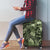 Pacific Beauty Girl Luggage Cover Green Polyneisan Tribal Vintage Motif