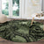 Pacific Beauty Girl Round Carpet Green Polyneisan Tribal Vintage Motif