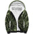 Pacific Beauty Girl Sherpa Hoodie Green Polyneisan Tribal Vintage Motif