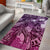 Pacific Beauty Girl Area Rug Pink Polyneisan Tribal Vintage Motif