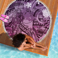 Pacific Beauty Girl Beach Blanket Pink Polyneisan Tribal Vintage Motif