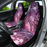 Pacific Beauty Girl Car Seat Cover Pink Polyneisan Tribal Vintage Motif