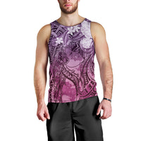 Pacific Beauty Girl Men Tank Top Pink Polyneisan Tribal Vintage Motif