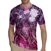 Pacific Beauty Girl Rugby Jersey Pink Polyneisan Tribal Vintage Motif