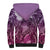 Pacific Beauty Girl Sherpa Hoodie Pink Polyneisan Tribal Vintage Motif