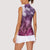 Pacific Beauty Girl Women Sleeveless Polo Shirt Pink Polyneisan Tribal Vintage Motif