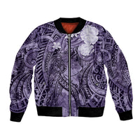 Pacific Beauty Girl Bomber Jacket Violet Polyneisan Tribal Vintage Motif