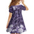 Pacific Beauty Girl Family Matching Off Shoulder Short Dress and Hawaiian Shirt Violet Polyneisan Tribal Vintage Motif