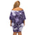 Pacific Beauty Girl Family Matching Off Shoulder Short Dress and Hawaiian Shirt Violet Polyneisan Tribal Vintage Motif