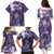 Pacific Beauty Girl Family Matching Puletasi and Hawaiian Shirt Violet Polyneisan Tribal Vintage Motif