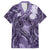 Pacific Beauty Girl Family Matching Puletasi and Hawaiian Shirt Violet Polyneisan Tribal Vintage Motif