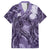 Pacific Beauty Girl Family Matching Short Sleeve Bodycon Dress and Hawaiian Shirt Violet Polyneisan Tribal Vintage Motif