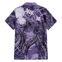 Pacific Beauty Girl Family Matching Tank Maxi Dress and Hawaiian Shirt Violet Polyneisan Tribal Vintage Motif