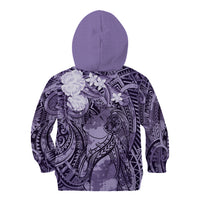 Pacific Beauty Girl Kid Hoodie Violet Polyneisan Tribal Vintage Motif