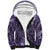 Pacific Beauty Girl Sherpa Hoodie Violet Polyneisan Tribal Vintage Motif