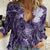 Pacific Beauty Girl Women Casual Shirt Violet Polyneisan Tribal Vintage Motif