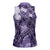 Pacific Beauty Girl Women Sleeveless Polo Shirt Violet Polyneisan Tribal Vintage Motif