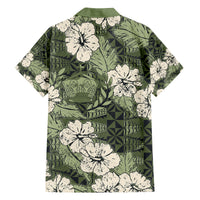 Tongan Kupesi Ngatu Hibiscus Vintage Motif Family Matching Long Sleeve Bodycon Dress and Hawaiian Shirt