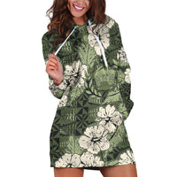 Tongan Kupesi Ngatu Hibiscus Vintage Motif Hoodie Dress