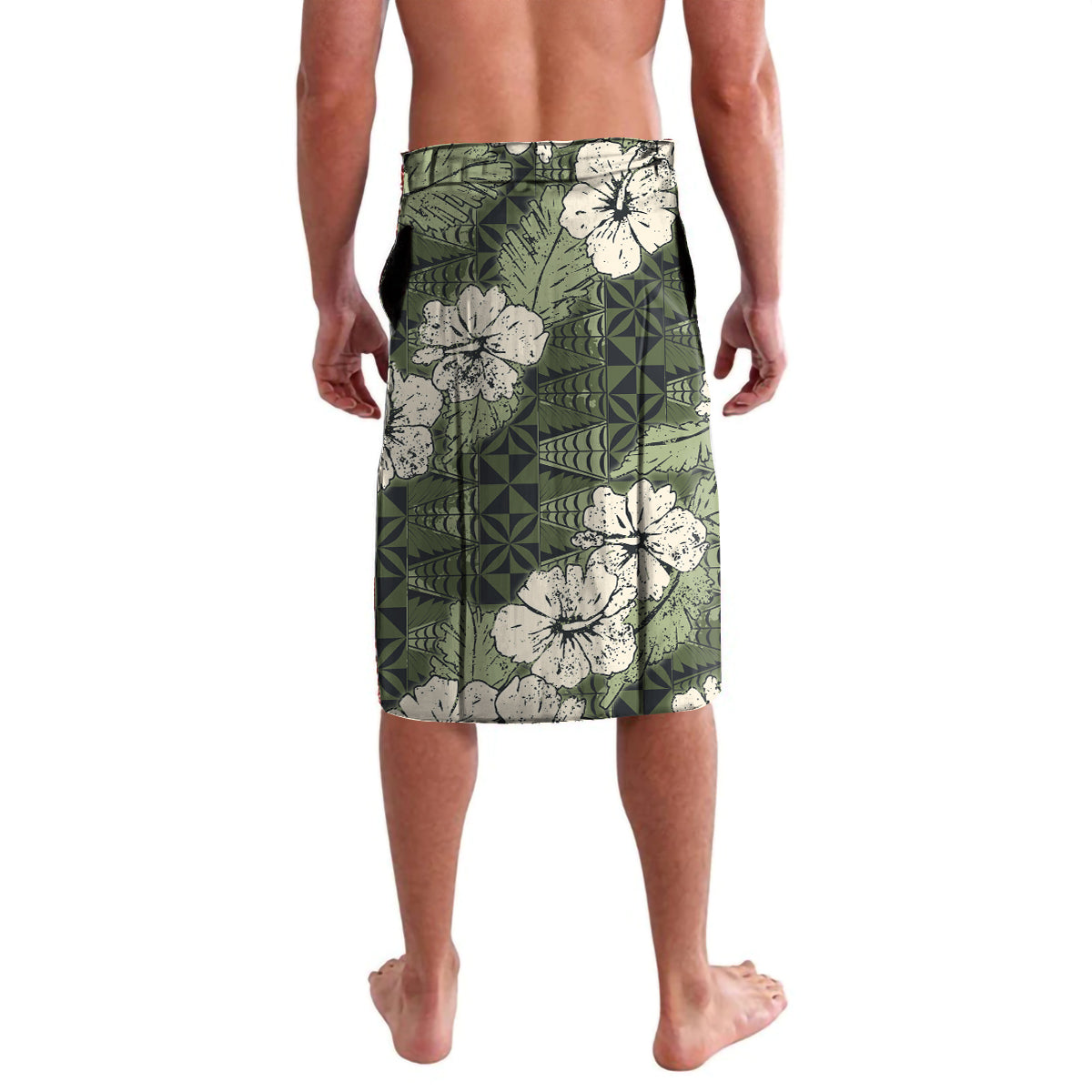 Tongan Kupesi Ngatu Hibiscus Vintage Motif Lavalava