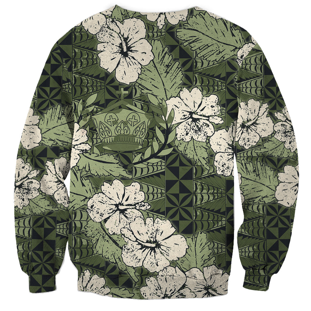 Tongan Kupesi Ngatu Hibiscus Vintage Motif Sweatshirt LT9 - Polynesian Pride