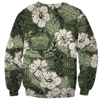 Tongan Kupesi Ngatu Hibiscus Vintage Motif Sweatshirt LT9 - Polynesian Pride