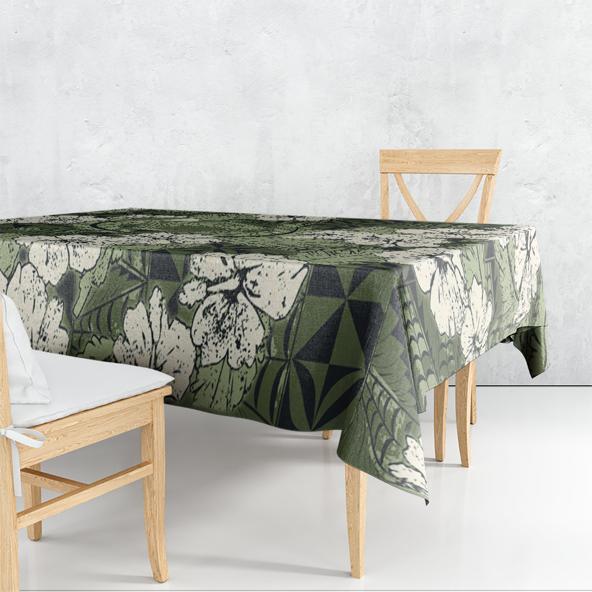 Tongan Kupesi Ngatu Hibiscus Vintage Motif Tablecloth