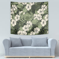 Tongan Kupesi Ngatu Hibiscus Vintage Motif Tapestry
