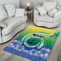 Malpampa Vanuatu Area Rug Hibiscus Sand Drawing with Pacific Pattern