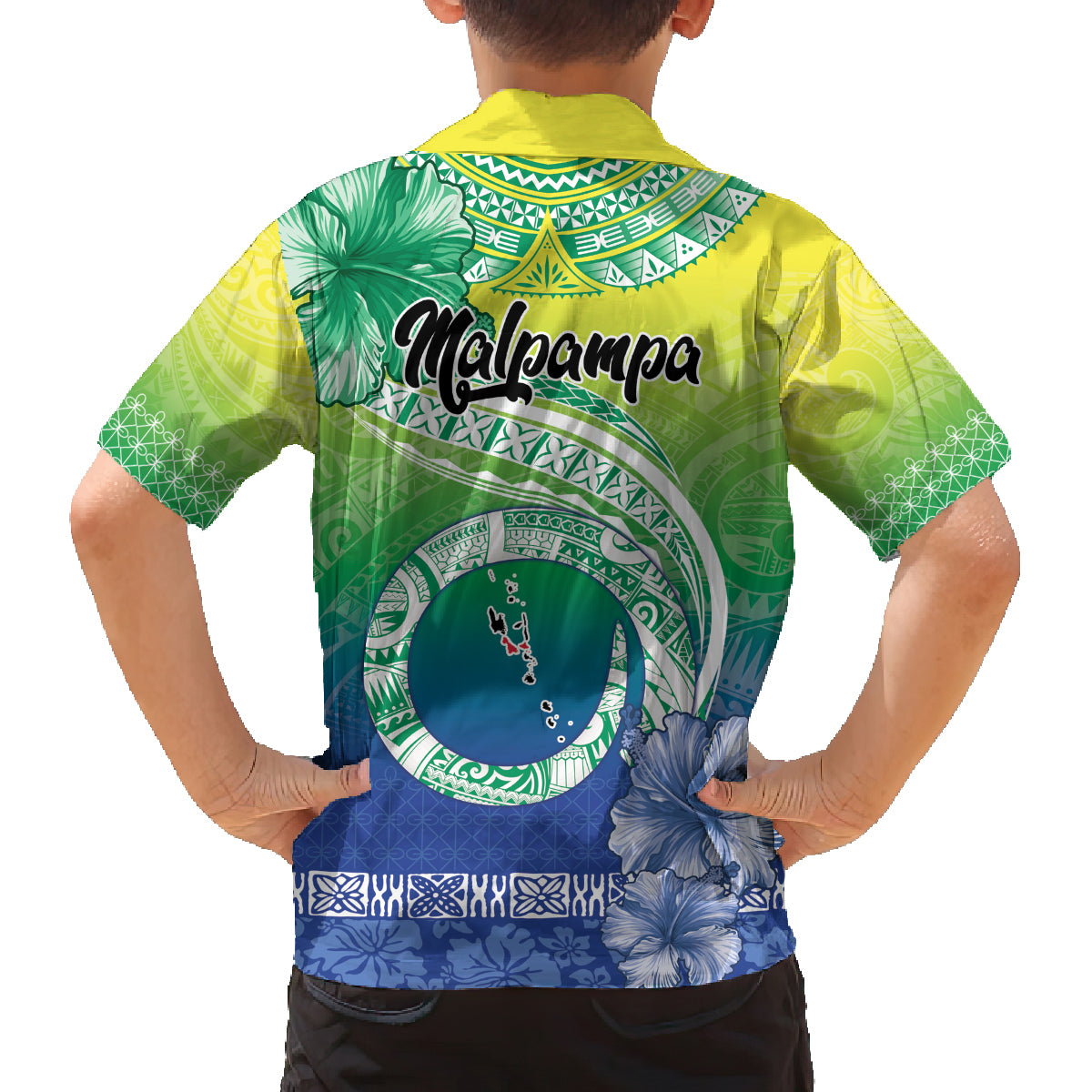 Malpampa Vanuatu Family Matching Tank Maxi Dress and Hawaiian Shirt Hibiscus Sand Drawing with Pacific Pattern