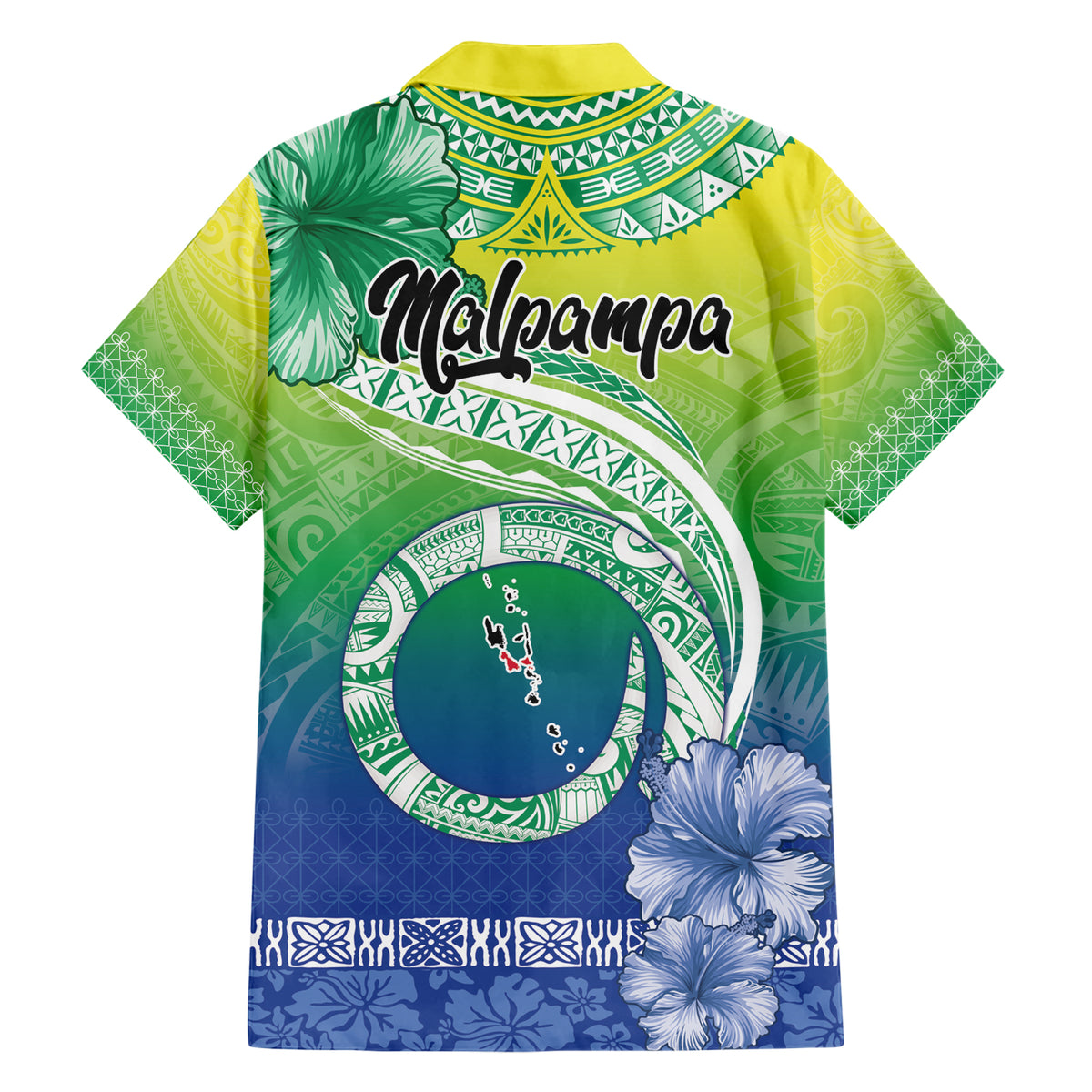 Malpampa Vanuatu Hawaiian Shirt Hibiscus Sand Drawing with Pacific Pattern