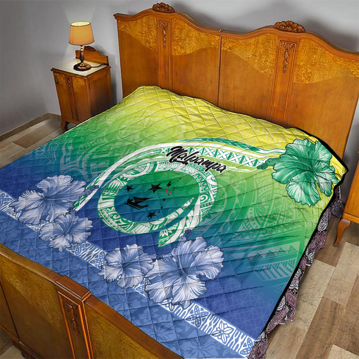 Malpampa Vanuatu Quilt Hibiscus Sand Drawing with Pacific Pattern