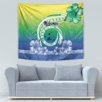 Malpampa Vanuatu Tapestry Hibiscus Sand Drawing with Pacific Pattern