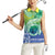 Malpampa Vanuatu Women Sleeveless Polo Shirt Hibiscus Sand Drawing with Pacific Pattern