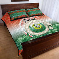 Penama Vanuatu Quilt Bed Set Hibiscus Sand Drawing with Pacific Pattern