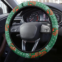Penama Vanuatu Steering Wheel Cover Hibiscus Sand Drawing with Pacific Pattern