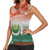 Penama Vanuatu Women Sleeveless Polo Shirt Hibiscus Sand Drawing with Pacific Pattern