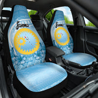 Sanma Vanuatu Car Seat Cover Hibiscus Sand Drawing with Pacific Pattern