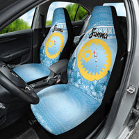 Sanma Vanuatu Car Seat Cover Hibiscus Sand Drawing with Pacific Pattern