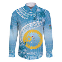 Sanma Vanuatu Family Matching Long Sleeve Bodycon Dress and Hawaiian Shirt Hibiscus Sand Drawing with Pacific Pattern