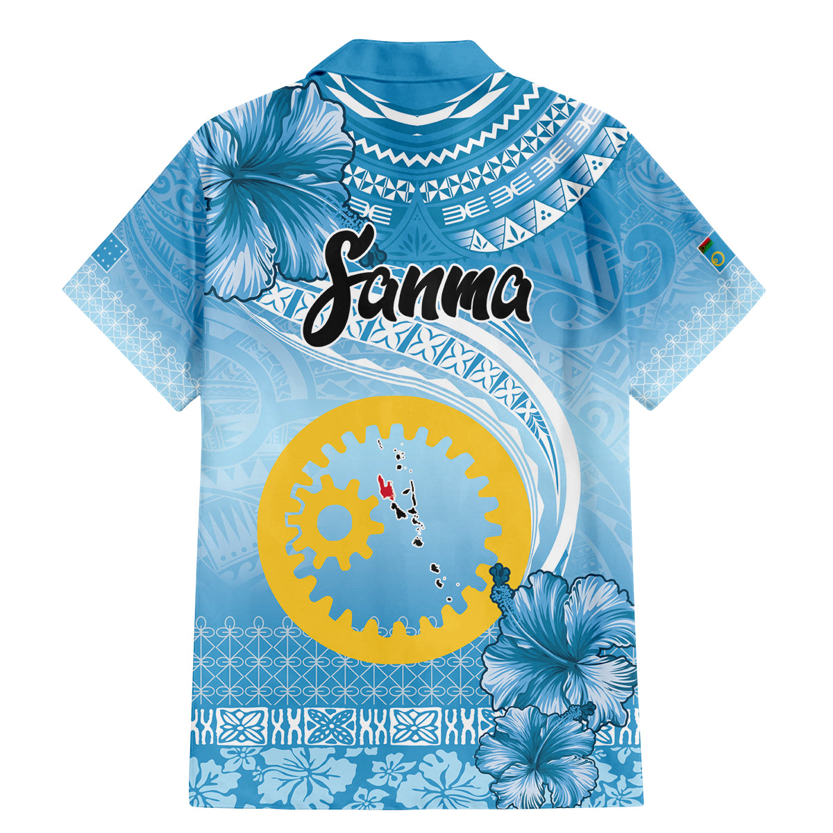 Sanma Vanuatu Family Matching Mermaid Dress and Hawaiian Shirt Hibiscus Sand Drawing with Pacific Pattern