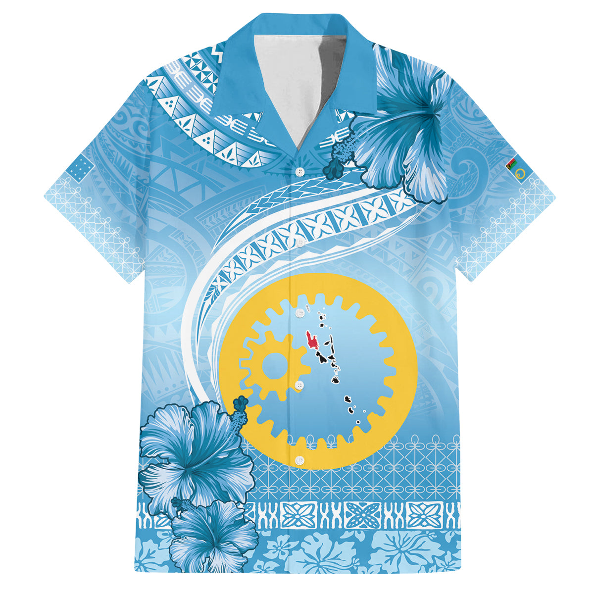 Sanma Vanuatu Family Matching Summer Maxi Dress and Hawaiian Shirt Hibiscus Sand Drawing with Pacific Pattern