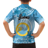 Sanma Vanuatu Family Matching Tank Maxi Dress and Hawaiian Shirt Hibiscus Sand Drawing with Pacific Pattern