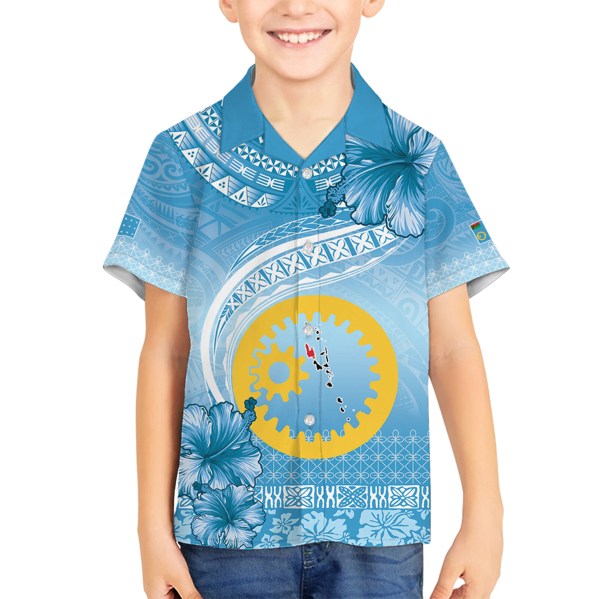 Sanma Vanuatu Family Matching Tank Maxi Dress and Hawaiian Shirt Hibiscus Sand Drawing with Pacific Pattern