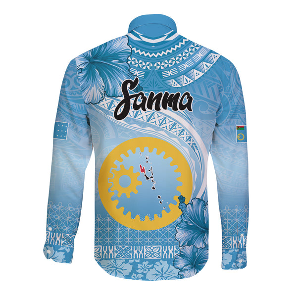 Vanuatu Proud To Be A Ni-Van - Polynesian Pattern Long Sleeves Button Shirt - Sanma Province LT7