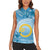 Sanma Vanuatu Women Sleeveless Polo Shirt Hibiscus Sand Drawing with Pacific Pattern