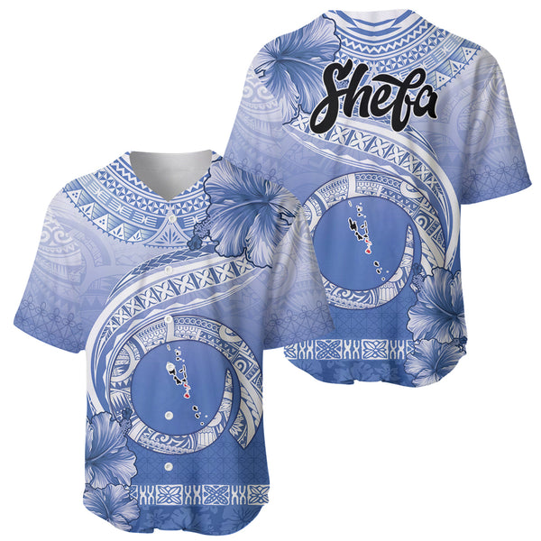 Shefa Vanuatu Baseball Jersey Hibiscus Sand Drawing with Pacific ...