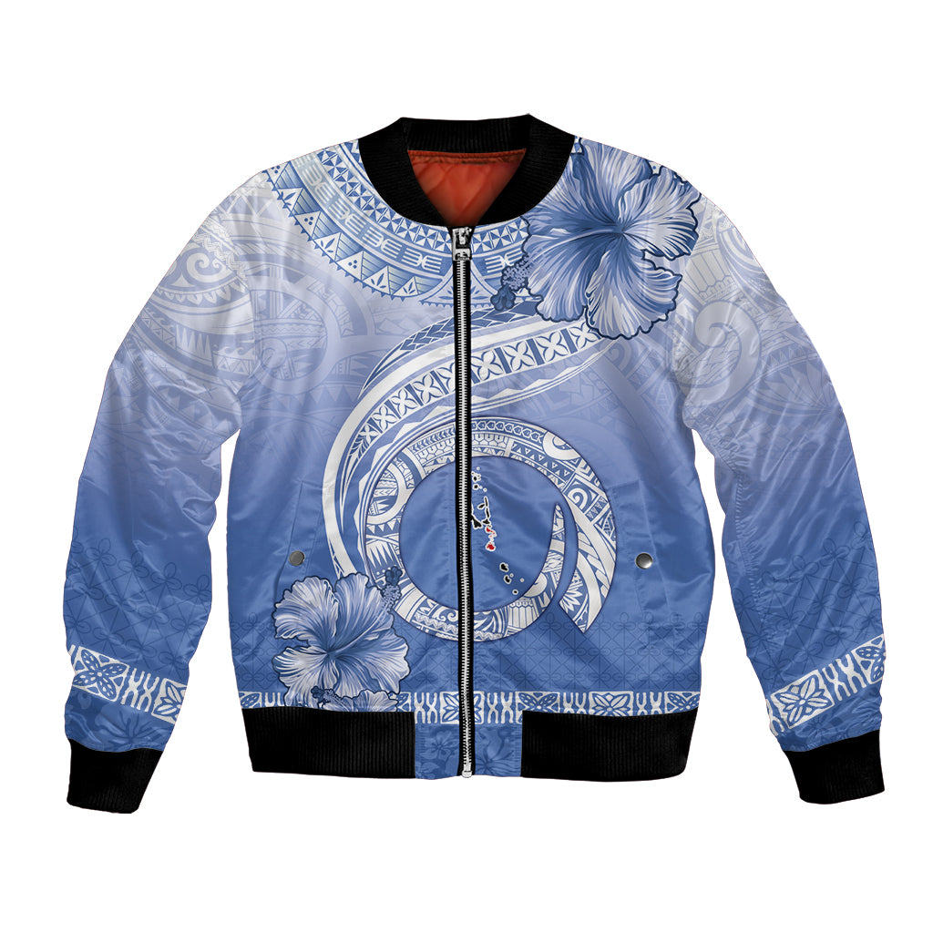 Shefa Vanuatu Bomber Jacket Hibiscus Sand Drawing with Pacific Pattern